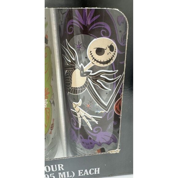 The Nightmare Before Christmas Glassware Set of 4 Glasses Disney Tim Burton 10oz - Picture 6 of 12